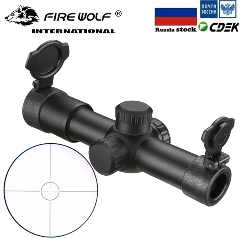 FIRE WOLF 4 5x20 E Mil Dot прицел Охотничья винтовка с красной подсветкой AK47 AK74 AR15 откидной крышкой