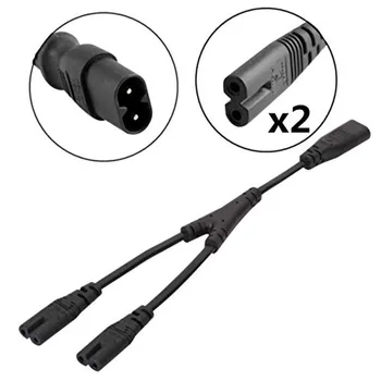 

IEC 320 C8 2Pin Male to 2 x C7 Female Y Split Power Cable Power Extension Cord