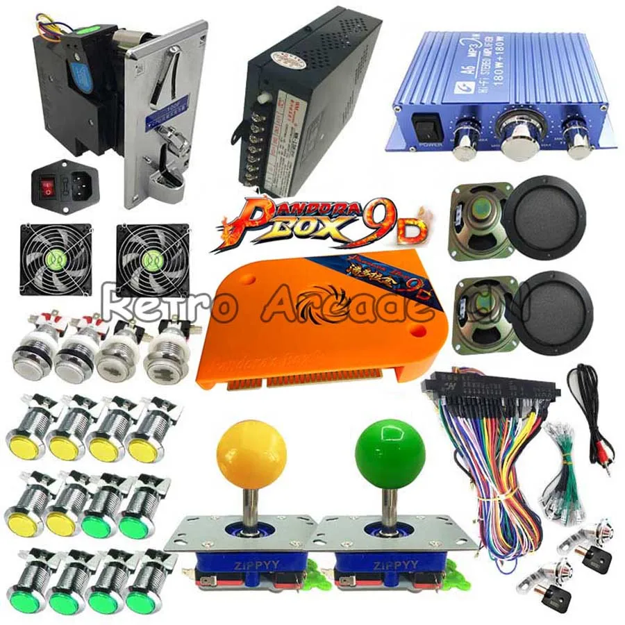 Short Zippy joystick Pandora box 9D 2226 в 1 аркадная версия светодиодная Кнопка diy комплект для аркадного шкафа поддержка 3P 4P игровой usb-геймпад 3D игры - Цвет: Short Zippy joystick
