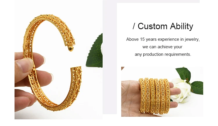 ANIID 4Pcs /Set 24K Dubai Gold Plated Bangle Bracelet For Women Ethiopian Arabic African Dubai Indian Wedding Bride Jewelry Gift ANIID 4Pcs /Set 24K Dubai Gold Plated Bangle Bracelet For Women Ethiopian Arabic African Dubai Indian Wedding Bride Jewelry Gift
