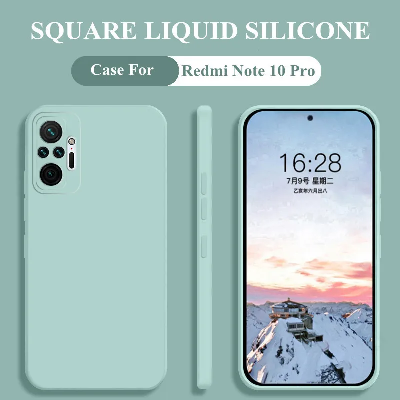 Voor Xiaomi Redmi Note 10 Pro 9 Pro 10s 9s 8 Pro Note 10 4G 5G Mi 10 Lite Mi 10T Pro Mi 11 Lite Vierkante Vloeibare Siliconen Ph_voghion.com