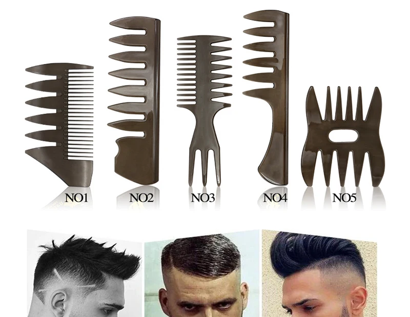 Men's Vintage Oil Head Comb Hair Stylists Professional Styling Set Variety Pack Great | Красота и здоровье
