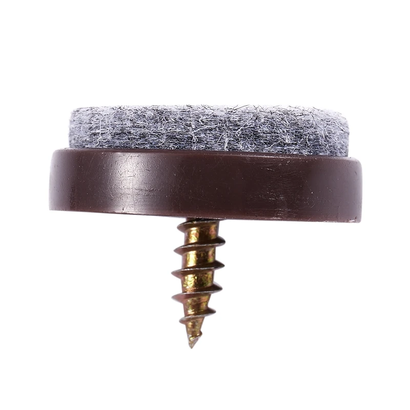 40Pcs Furniture Glide,Screw-On Felt Pad Slider Floor Protector for Wooden Leg Feet Of Chair Table Sofa(Φ24Mm or 0.95 Inch) CNIM