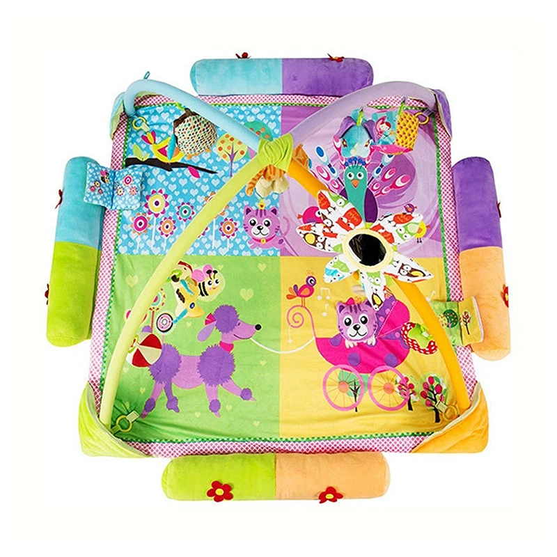

Musical Play Rug Baby Toys Fitness Activities with Beautiful Cushion Flowers Style Rug