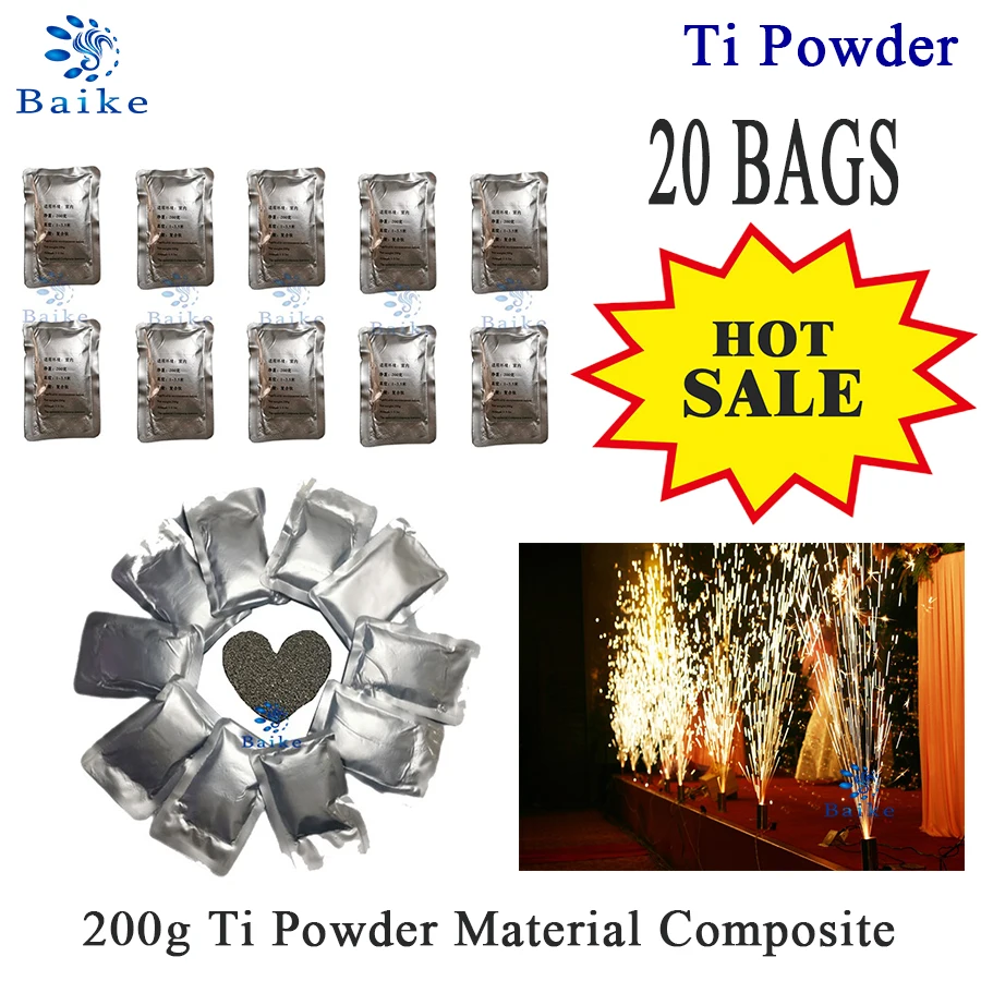 20 пакетов холодный порошок для фейерверка 200 фотоблесток расходные материалы