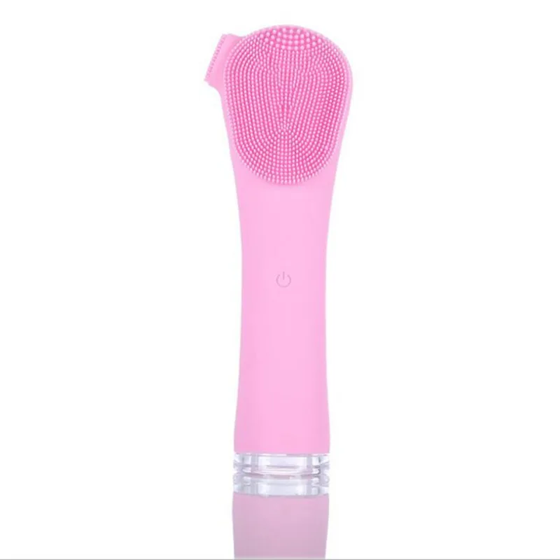 pink Горячая электрическая Очищающая щетка для лица, силиконовая звуковая вибрация, мини очиститель для глубокой очистки пор, массаж кожи, щетка для мытья лица - Цвет: pink