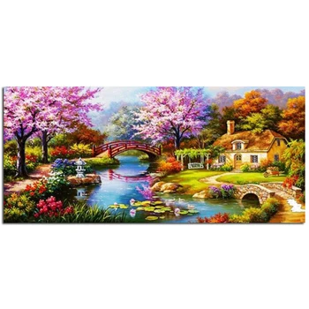 

diamond ,5d,square,full,house,diy,diamond painting cross stitch,rhinestone embroidery,diy 5d diamond painting landscape tree