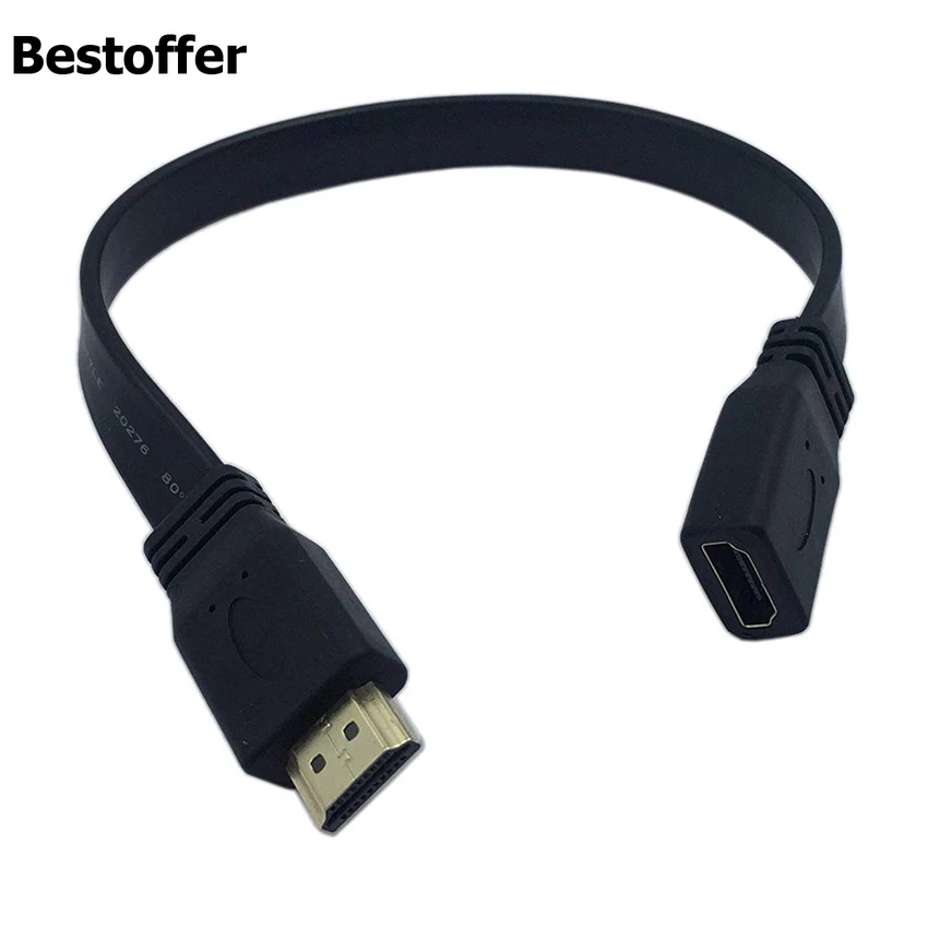 Плоский тонкий Высокоскоростной HDMI кабель удлинитель для мужчин и женщин Blu Ray