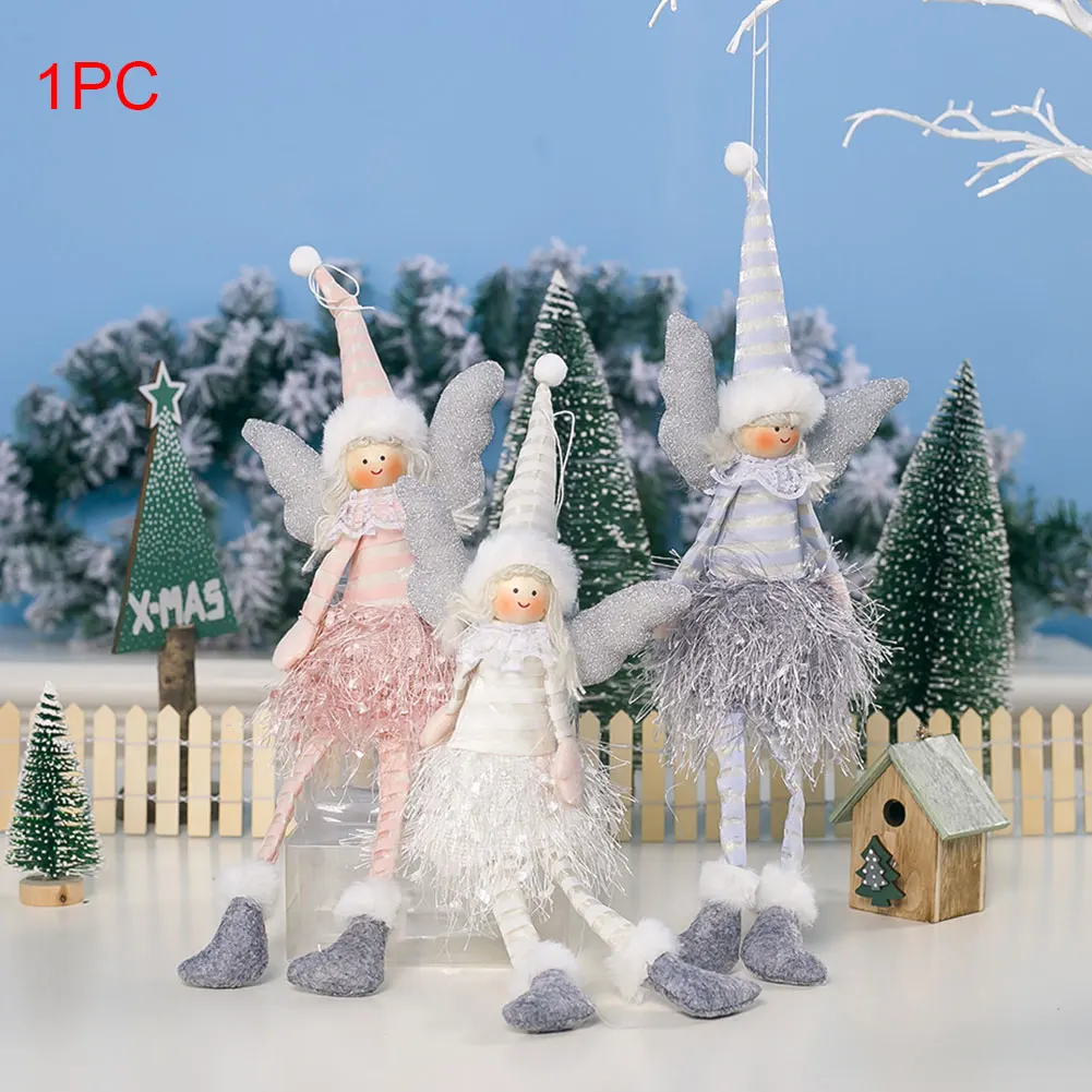 

Holiday Office Christmas Doll Pendant Cute Decoration Ornament Home Figurine Cloth Party Angel Girl Striped Festive Gift