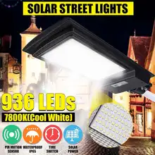 1000 Вт Светодиодный уличный фонарь на солнечной батарее 7800K 936 светодиодный s светильник радар PIR датчик движения настенный светильник синхронизации водонепроницаемый для площади сада двора