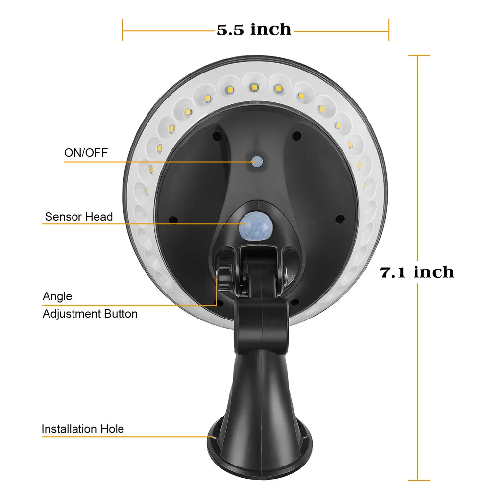 3 Modes UFO Solar Motion Sensor Wall Light 360 Illumination IP65 Waterproof Design For Outdoor Patio Garden Outdoor Solar Light
