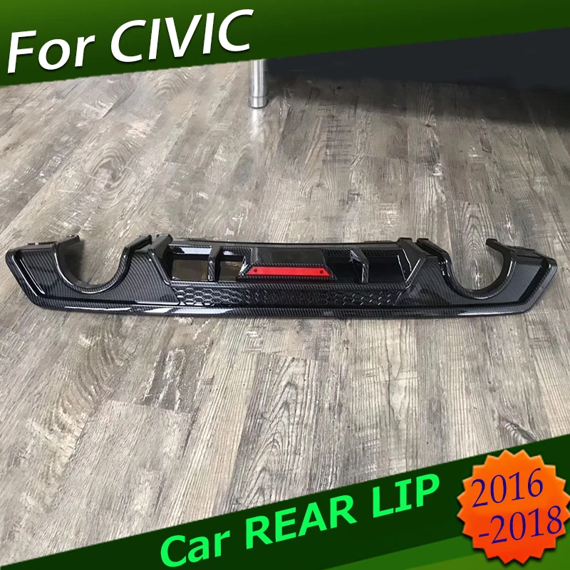 Для Honda Civic 2016 2017 2018 задний спойлер бампер диффузор Высокое качество матовый