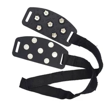 7-ЗУБЫ снег, лед, шипы из эластичной резины против скольжения прогулочные зажим накладка против скольжения на льду обуви шипы для обуви, можно без труда перемещаться по Пеший Туризм черный