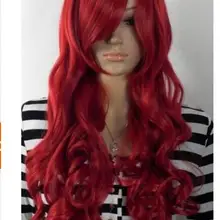 Shun668 Горячая-европейский стиль Мода специализированный глубокий красный длинные вьющиеся волосы девушки/Женщины парики