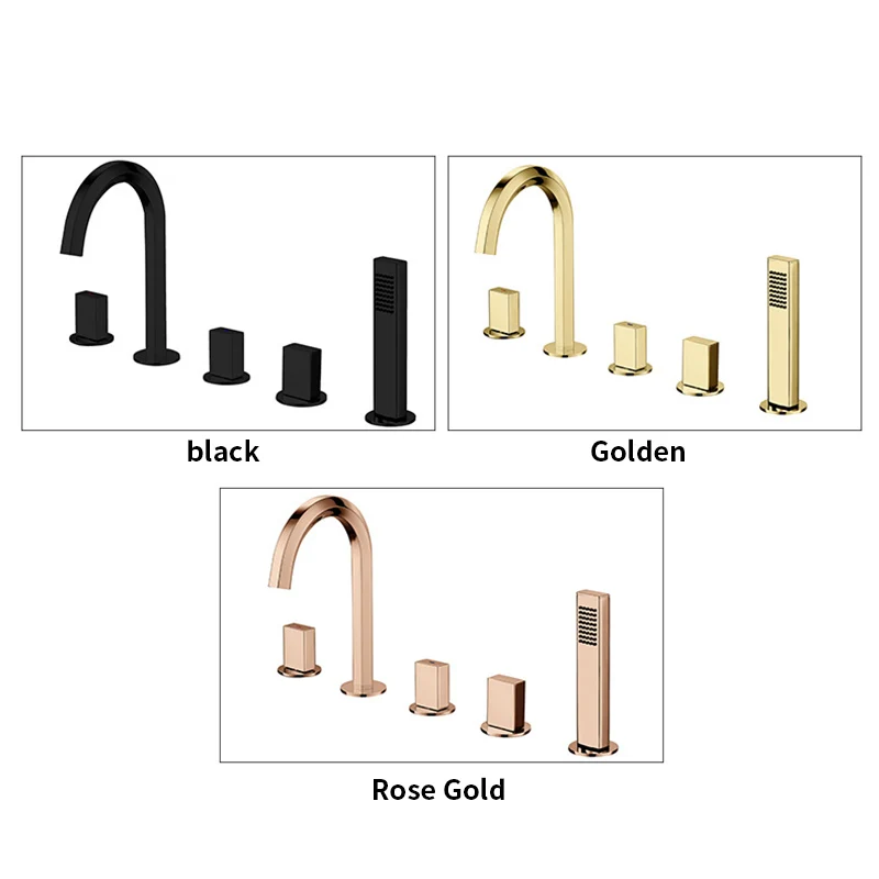 

24 Times Salt Spray Test 59-1A Brass Body Waterfall Bathtub Faucet Three Handle Mixer Tap for Massage Tub With Hand Shower