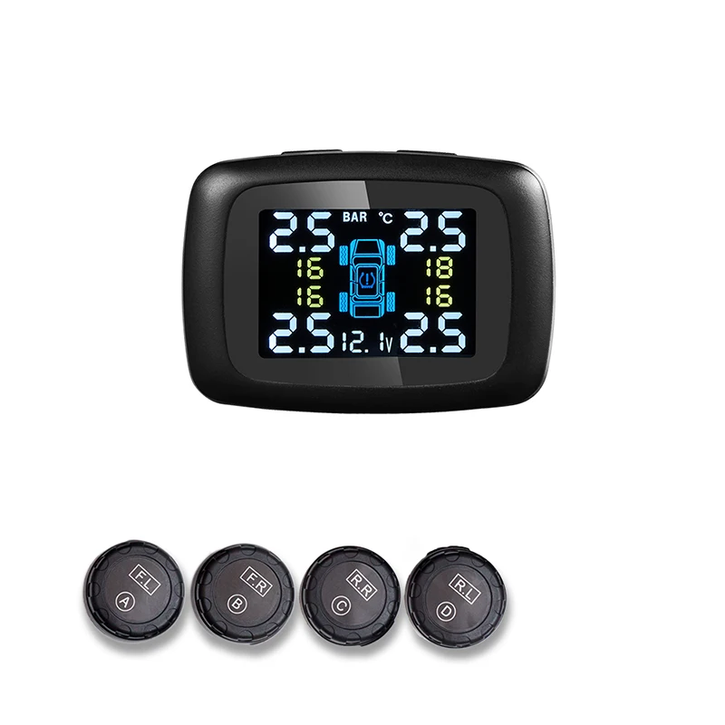 Система контроля давления в автомобильных шинах TPMS цифровой дисплей в реальном времени 4 датчика Автомобильный Стайлинг