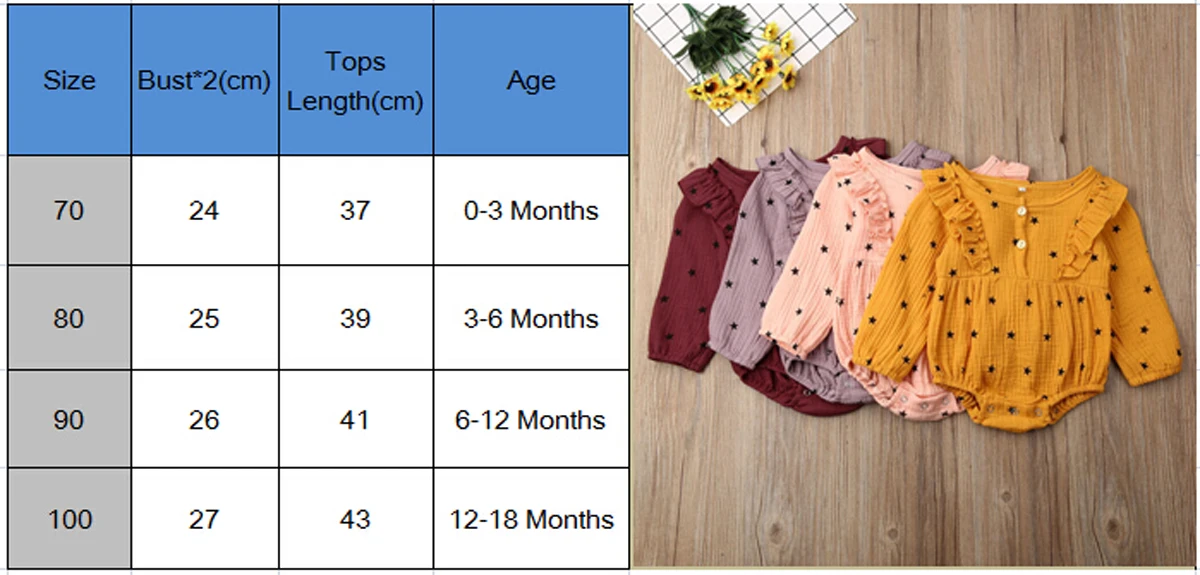 Newborn Baby Girls Boys Bodysuits Clothes Cotton Ruffle Long Sleeve Jumpsuit Outfits Infant Kids Clothing