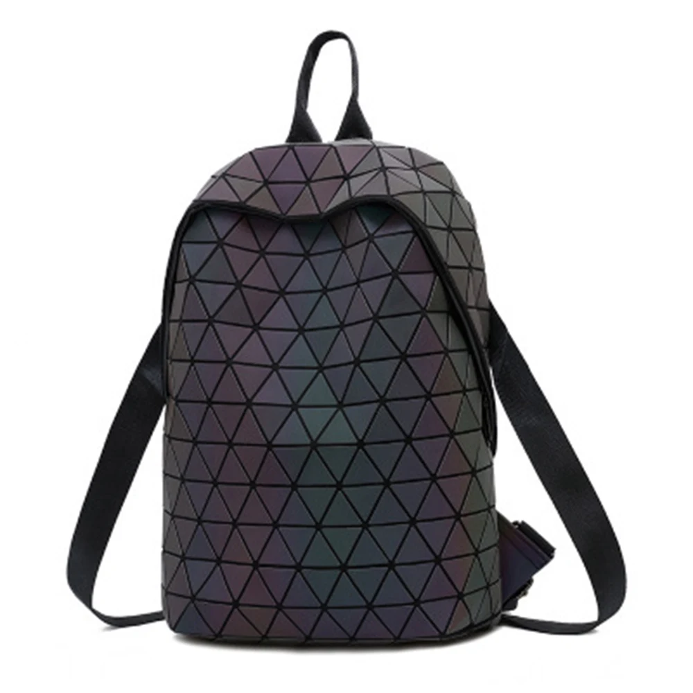 Светящиеся рюкзаки, женский геометрический рюкзак для ноутбука, мужской рюкзак через плечо, школьный голографический рюкзак, Женский школьный рюкзак - Цвет: Noctilucent