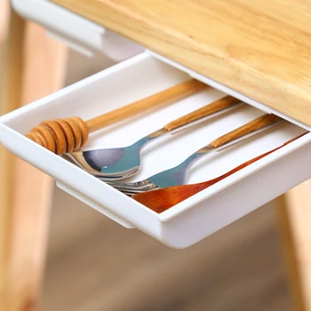 

Drawer Storage Box Table Under Paste Plastic Desk Organizer Memo Pen Stationery Storage Box Case Desk Drawer Storage Rack Box