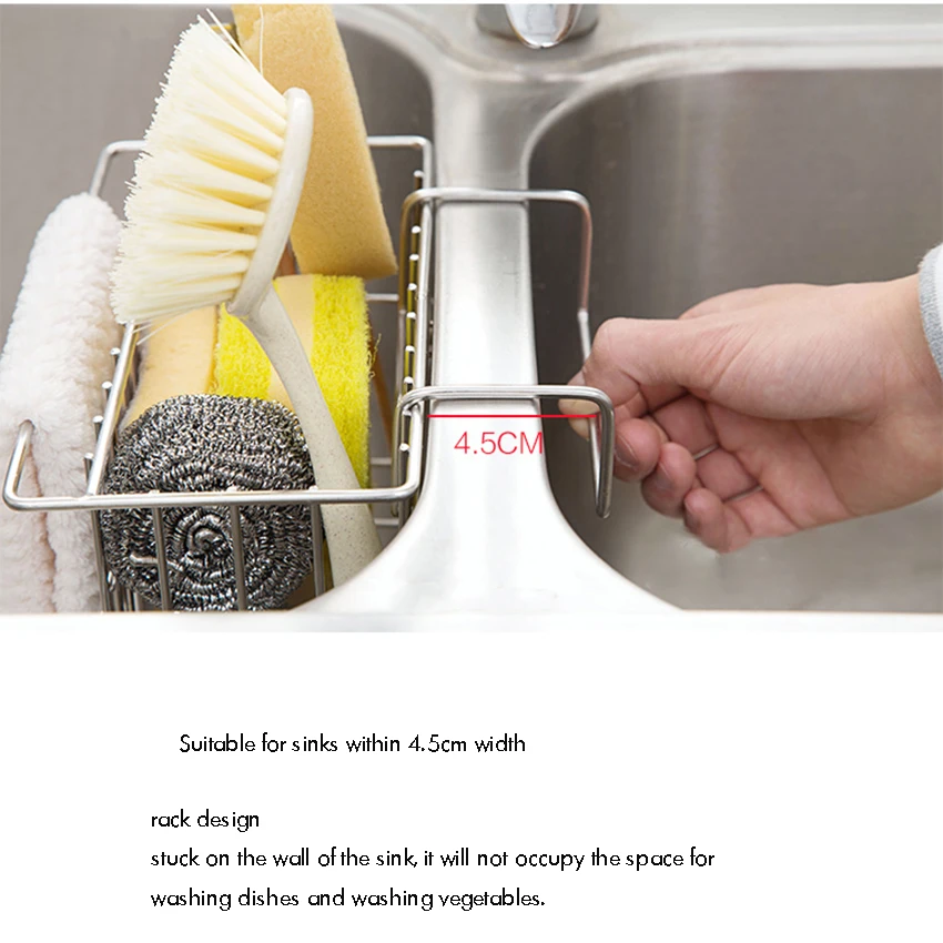 Держатель для губок на кухню раковина скрубберы щетка мыло мытье посуды Слив для жидкости стойки-нержавеющая сталь раковина подвесной органайзер для хранения