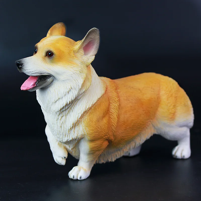 Cross Border Горячая Детская цельная Модель Статуэтка дикого животного корги Pet Dog Garage Kit игрушка украшение