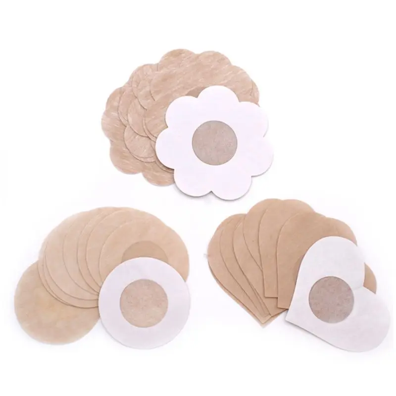 3 Pairs Womens Disposable Nipple Covers Sexy Invisible No Show Breast Pasties Adhesive Bra Non-Woven Chest Stickers Accessories