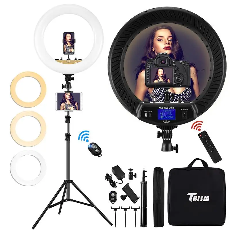 

18inch LED Ring Light Photography Lighting Selfie Lamp USB Dimmable With Tripod For Youtube Makeup Video Live Photo Studio