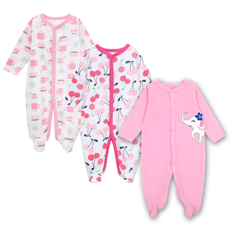 Bebê pijamas de uma peça recém-nascidos meninas