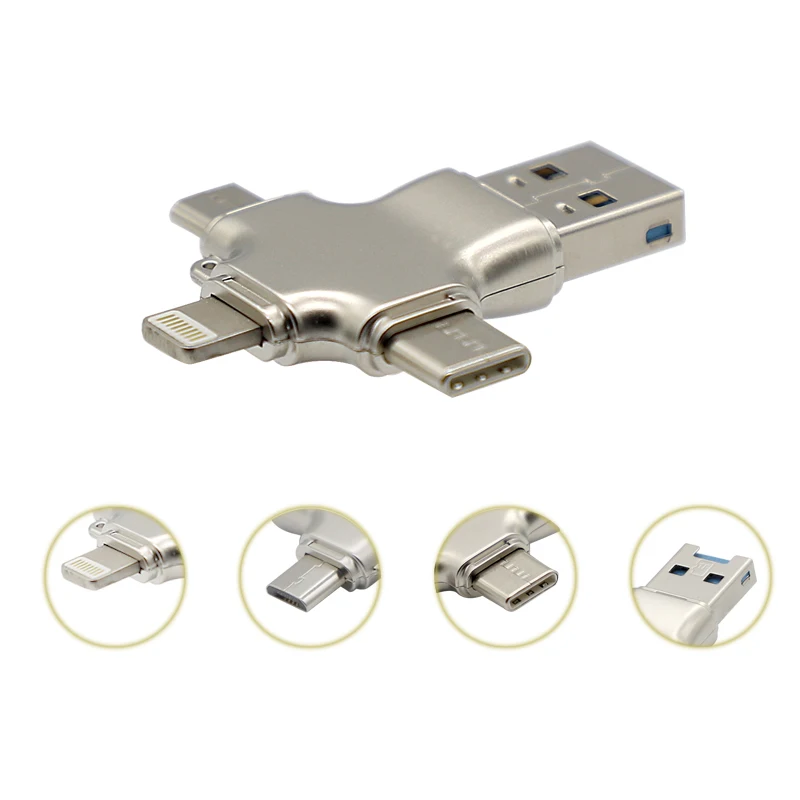 4 в 1 OTG USB флэш карта ридер телефон накопитель для Iphone Micro USB|Картридеры| |