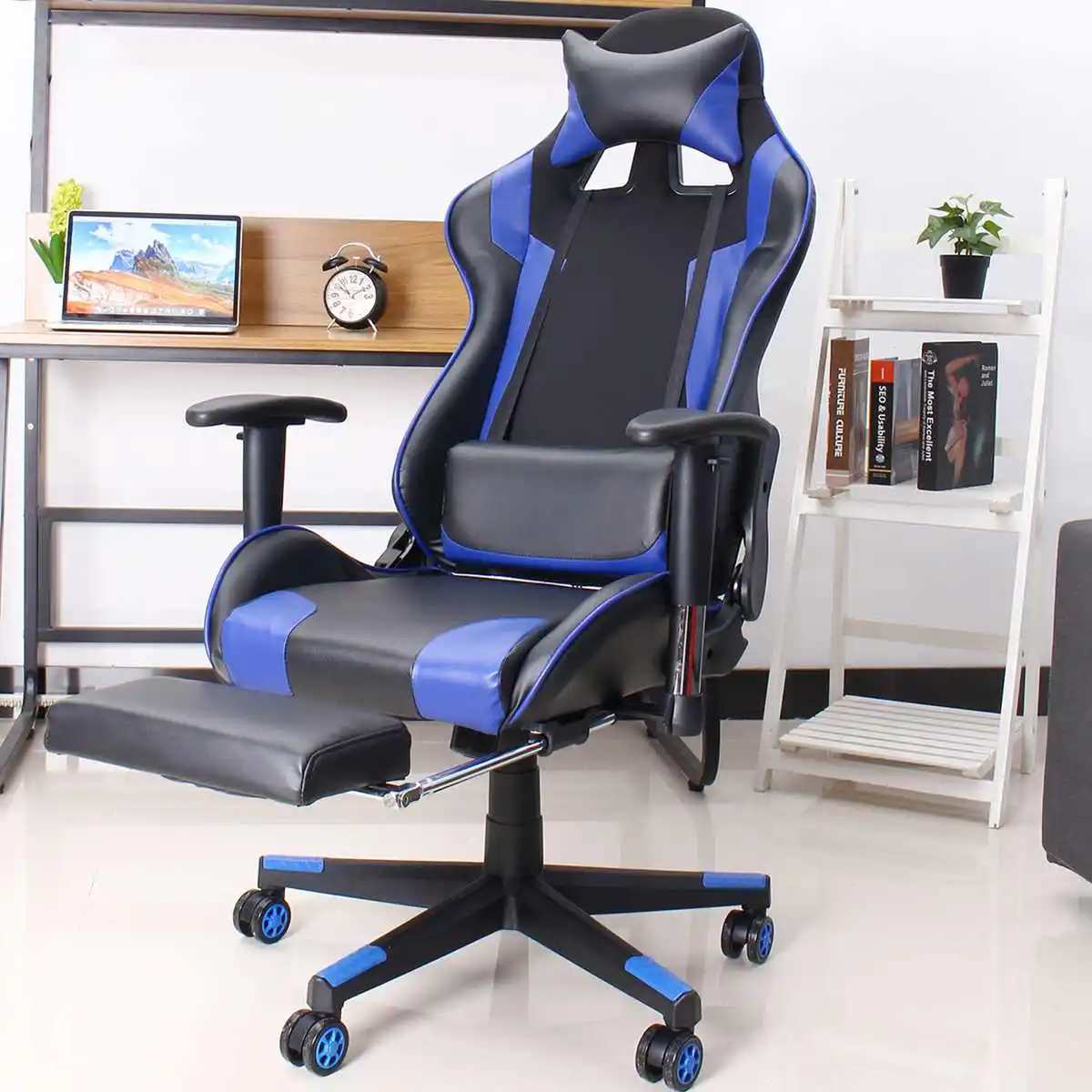 180° Lying Gaming Chair Electrified Internet Cafe Armchair High Back Computer Office Furniture Executive Desk Chairs Recliner