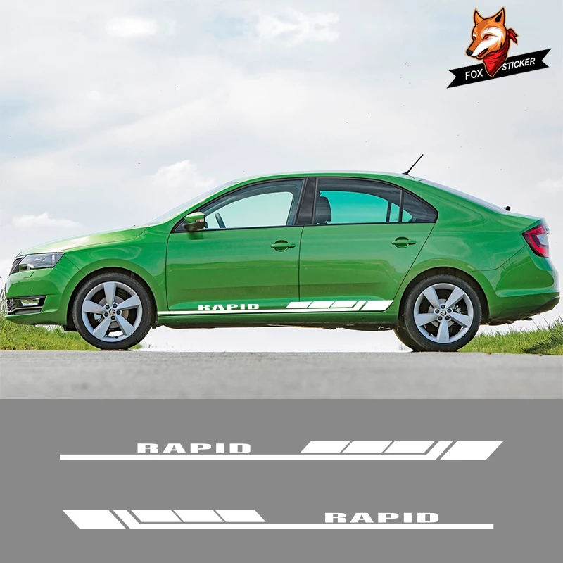 

2 шт. Автомобильная длинная полоса боковая наклейка для кузова самодельная виниловая пленка стикер для стайлинга автомобиля стильные аксессуары для тюнинга автомобиля для Skoda Rapid