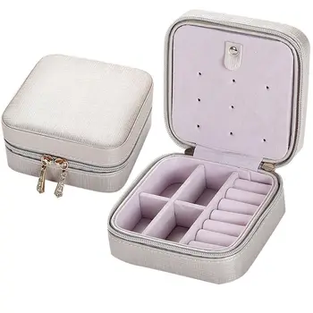 

Multi kinds Earring Holder two Zippers Women Jewelry Display Travel Case Jewelry Box 2 layers inside Portable Storage Organizer