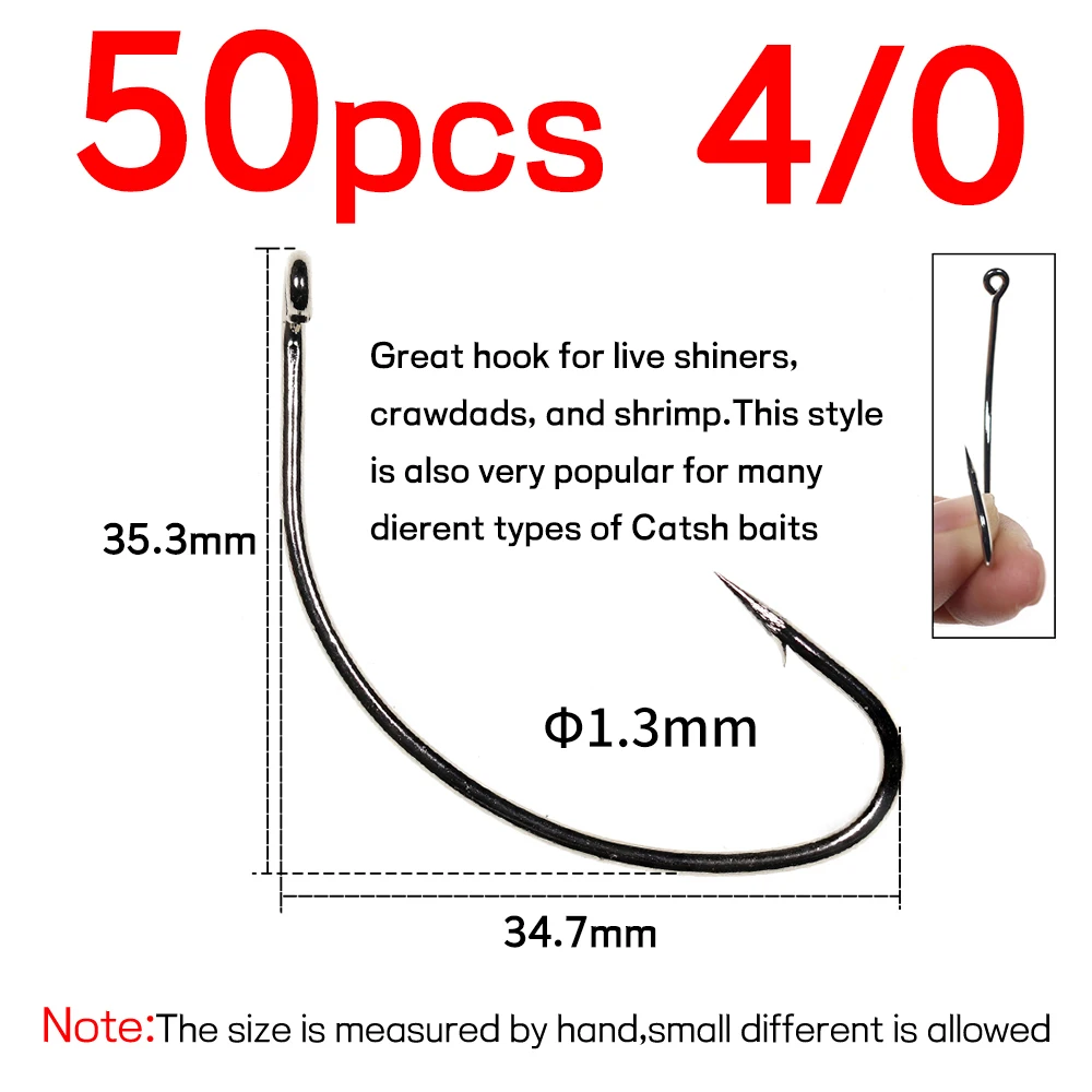 Elllv 50pcs Wide Gap Live Shiners Lure Fishhooks Saltwater Freshwater  Offset Worm Hook For Bass Fishing Size #6 - #5/0 - Fishhooks - AliExpress