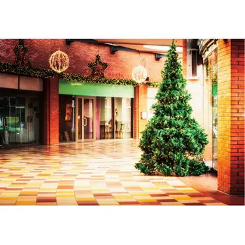 

Christmas Decor Backdrop Street Corner Christmas Tree Background New Year Xmas Party Decoration Newborn Portrait Photo Booth