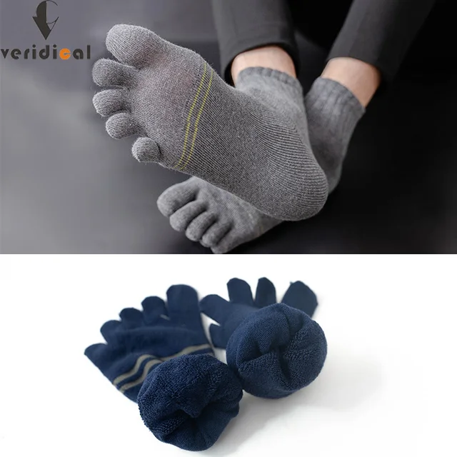 5 Pairs/Lot Winter Terry Five Finger Socks: Toasty Toes for Sporty Souls