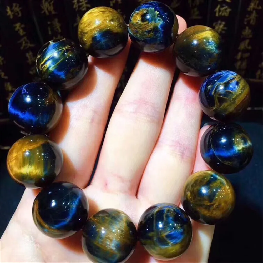 

17mm Top Natural Blue Pietersite Bracelet For Woman Man Firework Energy Power Stone Namibia Round Beads Stretch Jewelry AAAAA