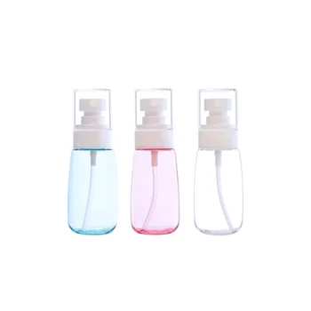 

3Pcs 100ml Empty Spray Bottles Press Pump Bottles Portable Subpackaging Bottle Sunscreen Sprayers (Trasparent, Blue, Pink)