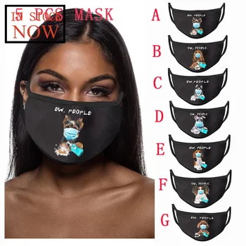 

5pcs Animal Print Windbreak Outdoor Riding Quick-drying Mask Reusable Mouth Masks Fashion Face Cover Mascarilla Reutilizable