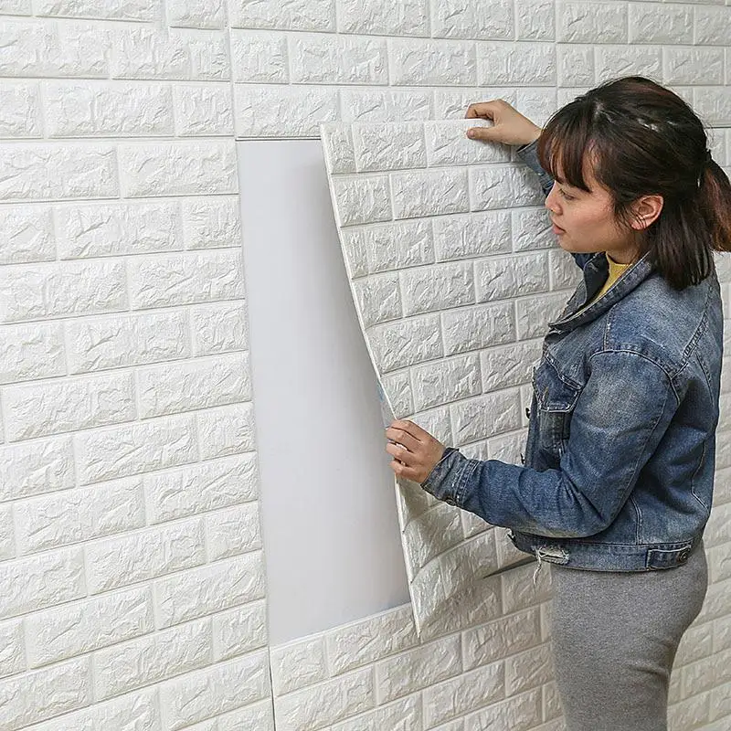 30X60/60x60CM 3D Brick Wall Stickers DIY Decor Self Adhesive Waterproof Wallpaper For Kids Room Bedroom 3D Wall Sticker Brick|Wall Stickers|   - AliExpress