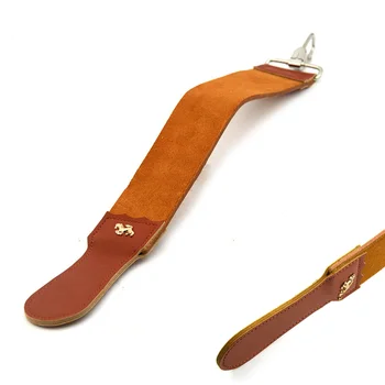 

Double-layer Leather Razor Strop Shaving Sharpener Strap Barber Straight Razor Sharpening Belt (Brown)