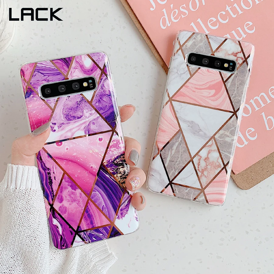 LACK Fashion Plating Geometric Marble Phone Case For Samsung Galaxy S11 Note10 S9 S8 S10 Plus S11e Soft TPU Back Cover Shell | Мобильные
