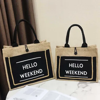 

High Quality Women Linen Luxury Tote Large Capacity Female Casual Shoulder Bag Lady Daily Handbag Fresh Beach Shopping Bag#35