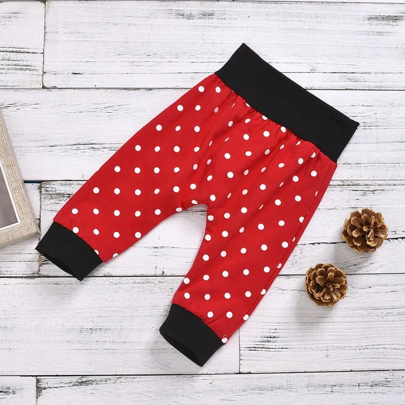 Осенне-весенняя одежда для младенцев Одежда для малышей комплекты для девочек Толстовка в горошек с длинными рукавами+ штаны Повседневный костюм