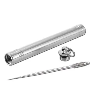 

Outdoor EDC Titanium Toothpick Tooth Pick Holder Fruit Fork Emergency Tool