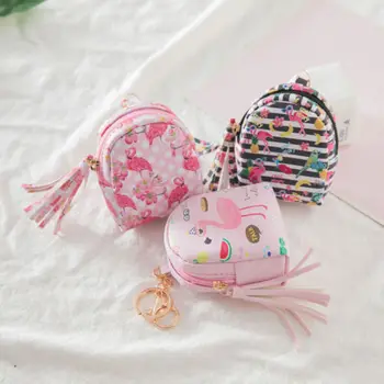 

Cute Women Girl Coin Purse Mini Flamingo PU Zipper Wallet Key Holder Pouch NEW