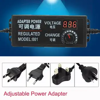 

AC/DC 9V-24V 3A Adjustable Power Adapter US/EU/UK/AU Display Screen Speed Control Volt Regulated Power Supply Universal Charger