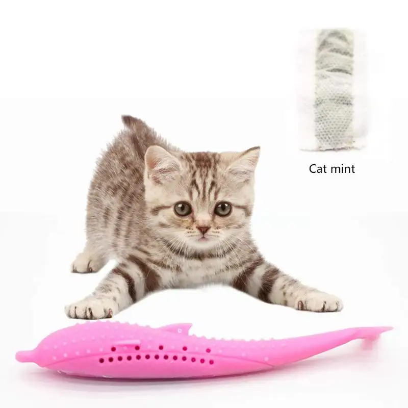 Красный Pet Cat зубная щетка рыбья форма игрушка для кота вкус силиконовая молярная палка продукт для домашних животных необходимые бытовые товары для декомпрессии домашних животных - Цвет: Красный