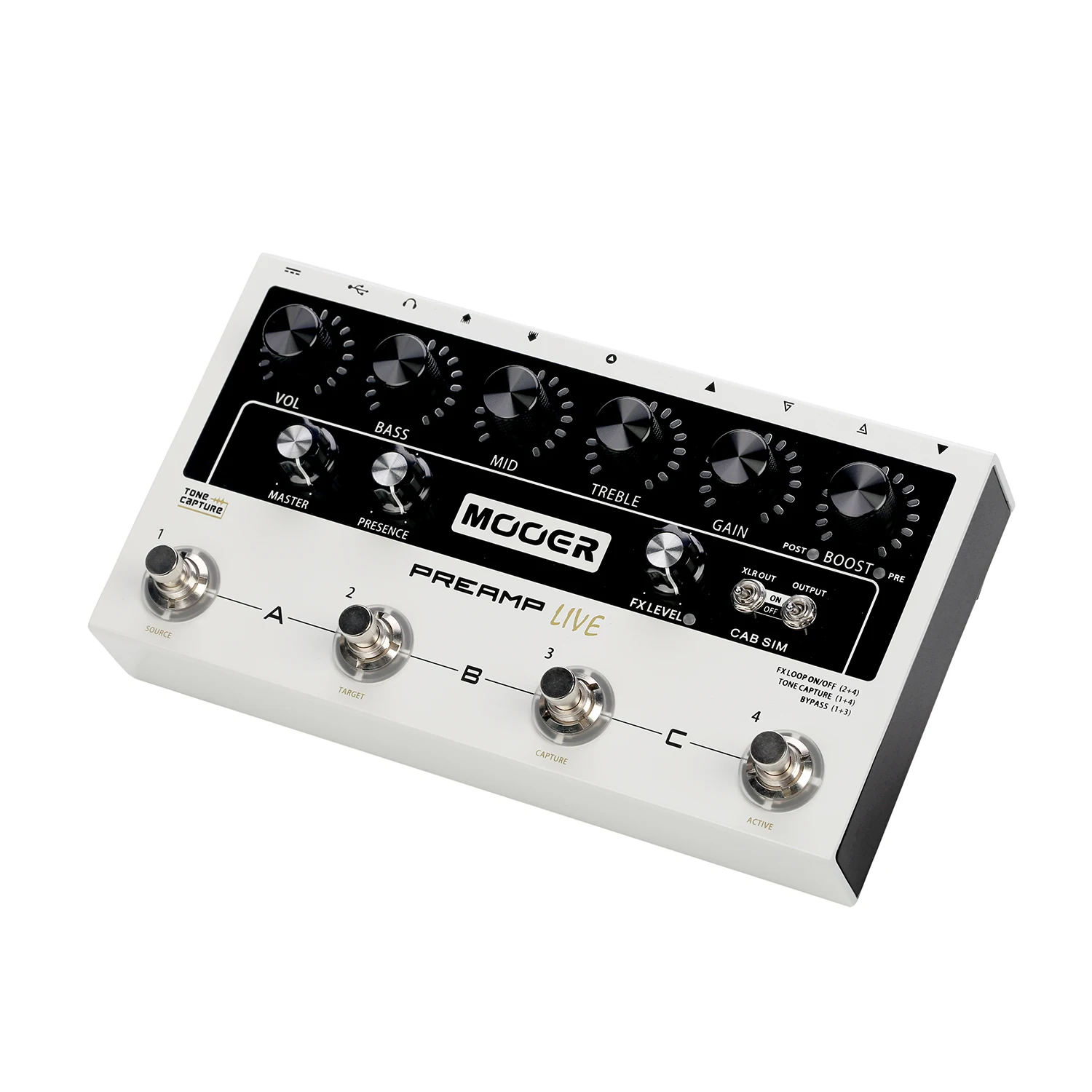 MOOER PREAMP LIVE Professional Digital Preamp Pedal Preamplifier 12