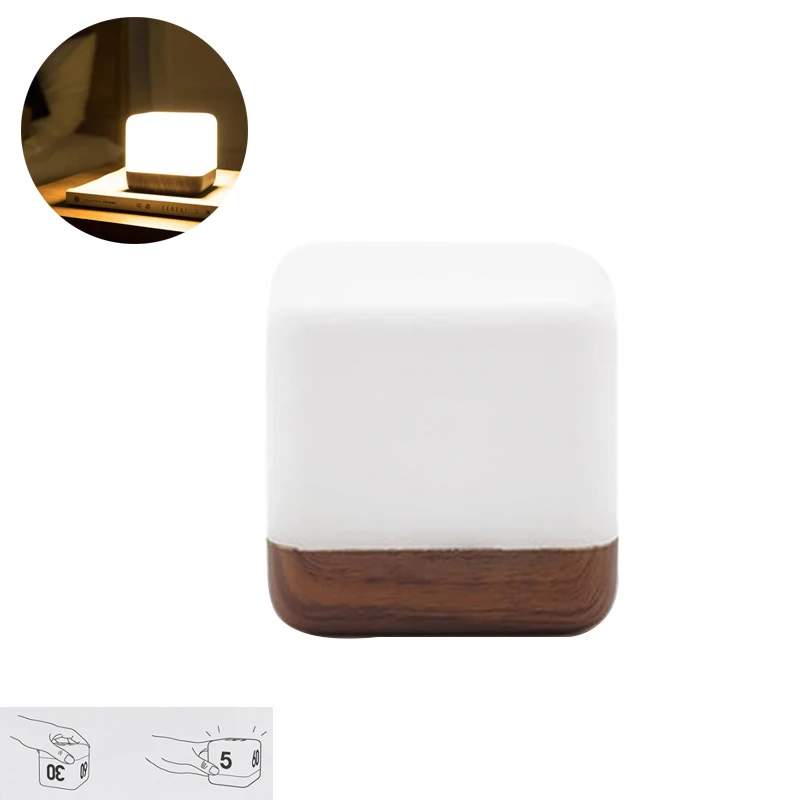 

Mini 0.3W USB Rechargeable Flip Timing Night Light Feeding Bedroom Camping Lamp 2 Modes Sleep Torch Timing 5/15/30/60 Minutes