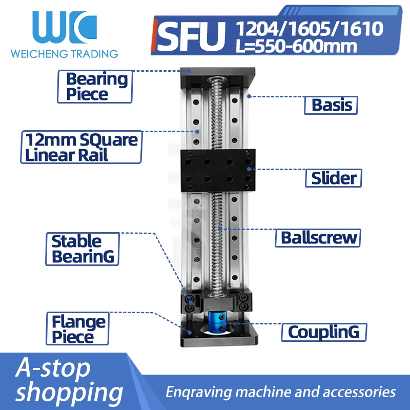 GX80 дюймовый квадратный рельс SFU1605/1204/1610 550 мм 600 шариковый винт раздвижной стол